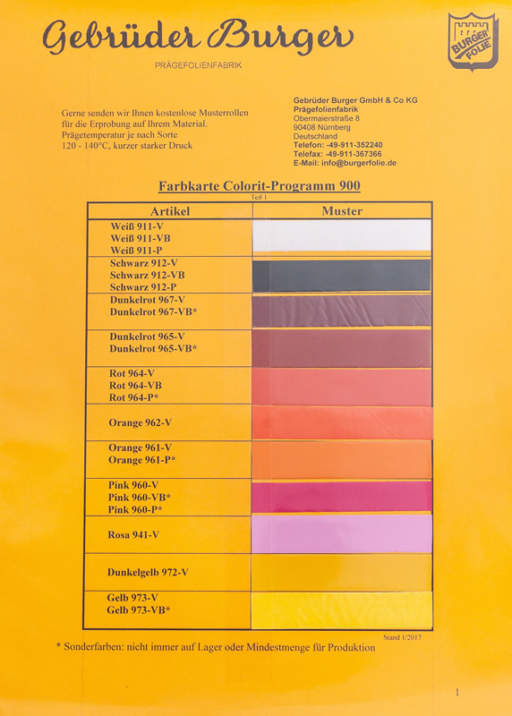 Product range Colorit 900 / 1